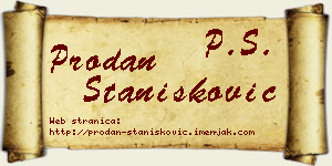 Prodan Stanišković vizit kartica